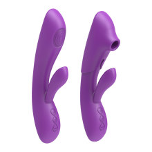 Multi-Speed Silicone Vagina Massage Double Headed Clitoris Stimulator Adult G Spot Vibrator Sex Toy Women With Suction Headgear